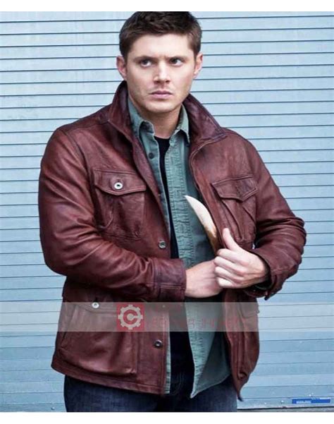 dean winchester leather jacket replica|jensen ackles leather jacket.